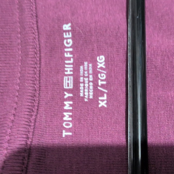 NEW (2) Tommy Hilfiger Favorite Tees Sz XL NWOT Bundle Lot Burgundy/Black Stripe - Picture 7 of 9